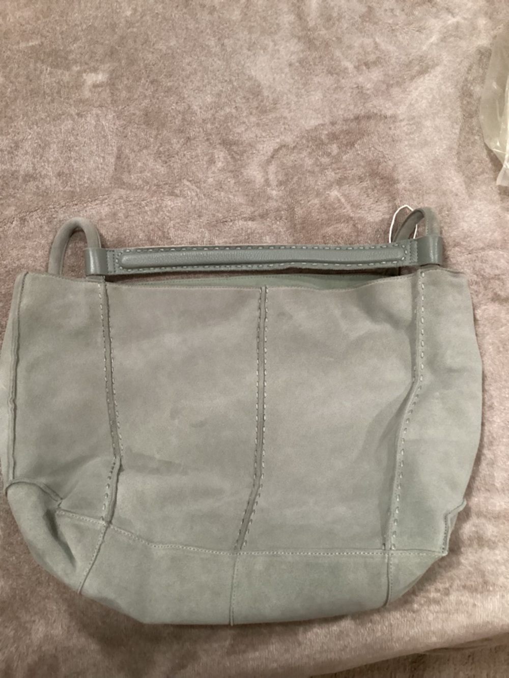 The Sak Mint Green Suede Tote with Beige Interior - Picture 4 of 7